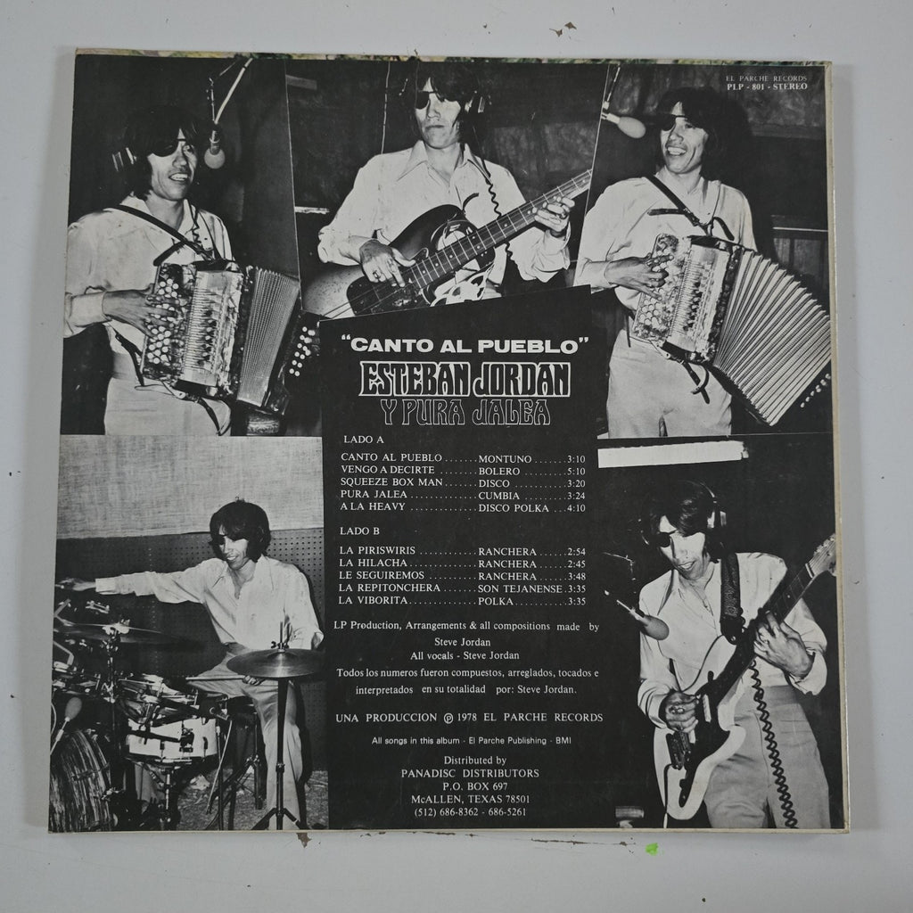 Original Esteban Steven Jordan & Pura Jalea - Canto Al Pueblo Vinyl LP 1st Edition