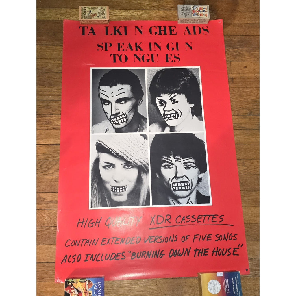 Original Talking Heads Speaking In Tongues "On Cassette" 1983 Promotional Poster Vintage