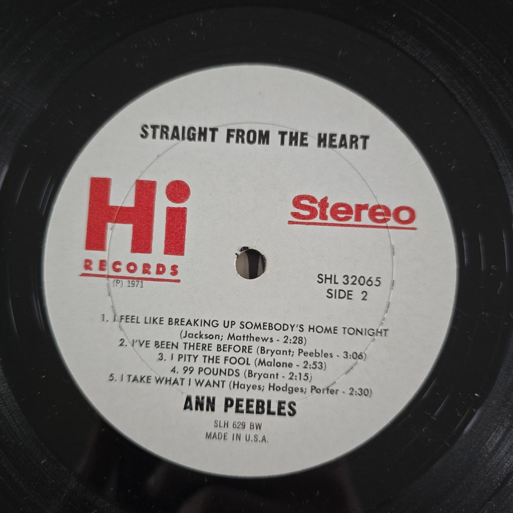 Original Ann Peebles Straight From The Heart Vinyl LP Hi Records 1st Press EX