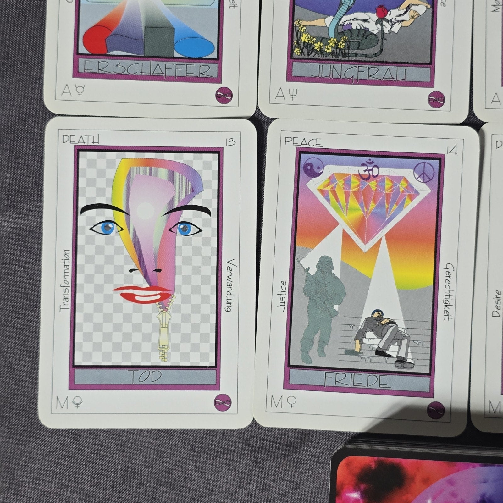 Vintage Experimental Tarot Card Deck by Gunnar Kossatz. Printed by AGMULLER English Edition