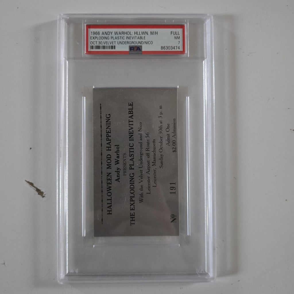 PSA 7 ORIGINAL Concert Ticket Andy Warhol Velvet Underground Halloween Mod Happening 1966