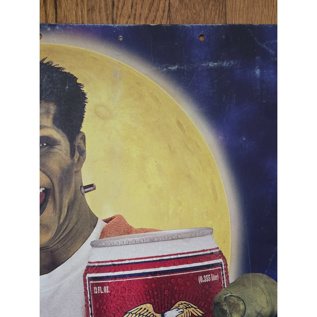 Vintage Miller Lite Thriller Frankenstein Halloween Cardboard Advertisement 1980s/90s