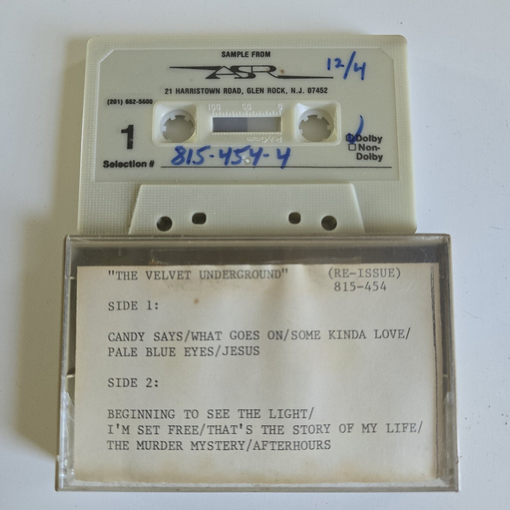 Velvet Underground self-titled Sample Cassette Tape Polygram ASR 1984 Reissue