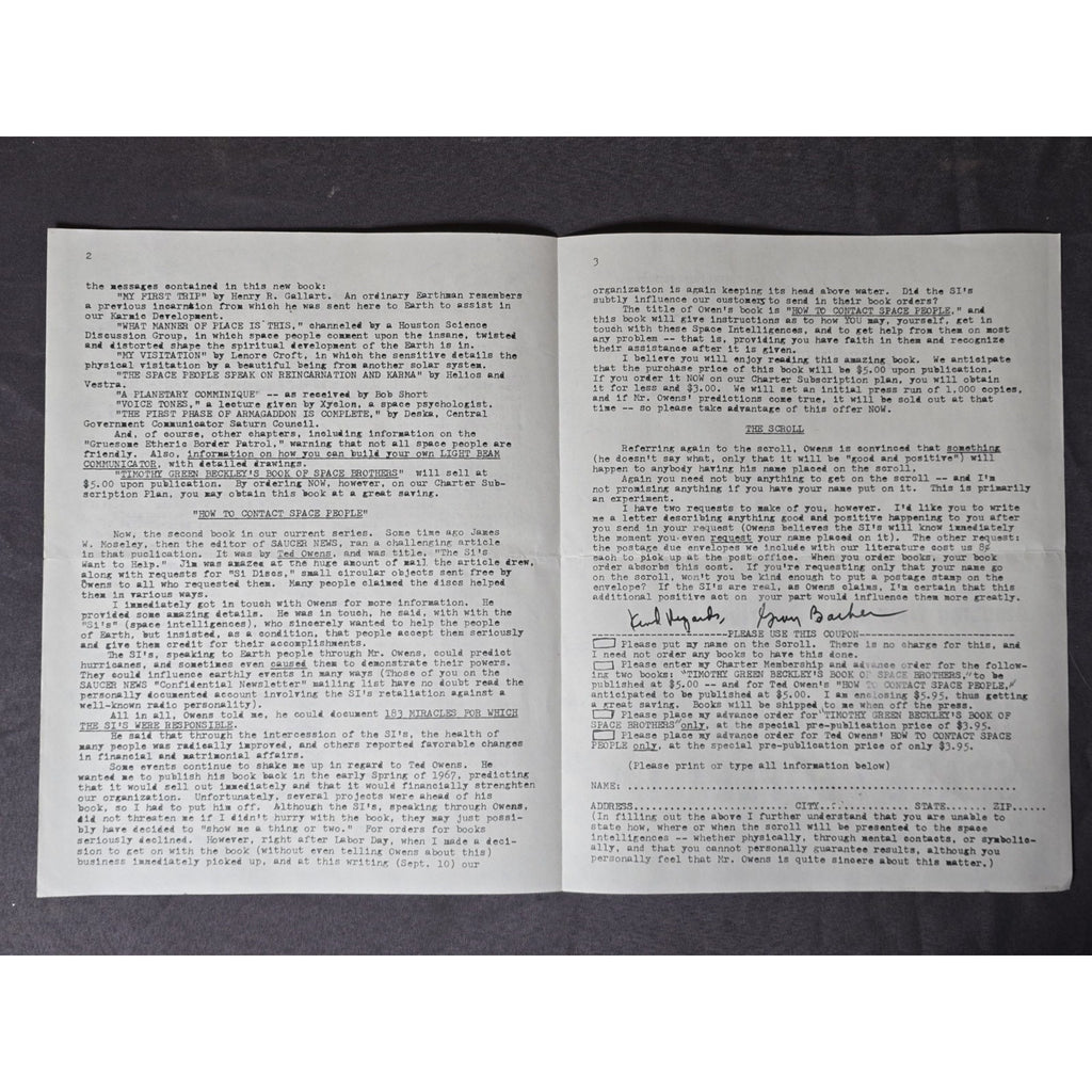 Original Saucerian Publications New Book Preview. How To Contact Space People + Name On Space Scroll