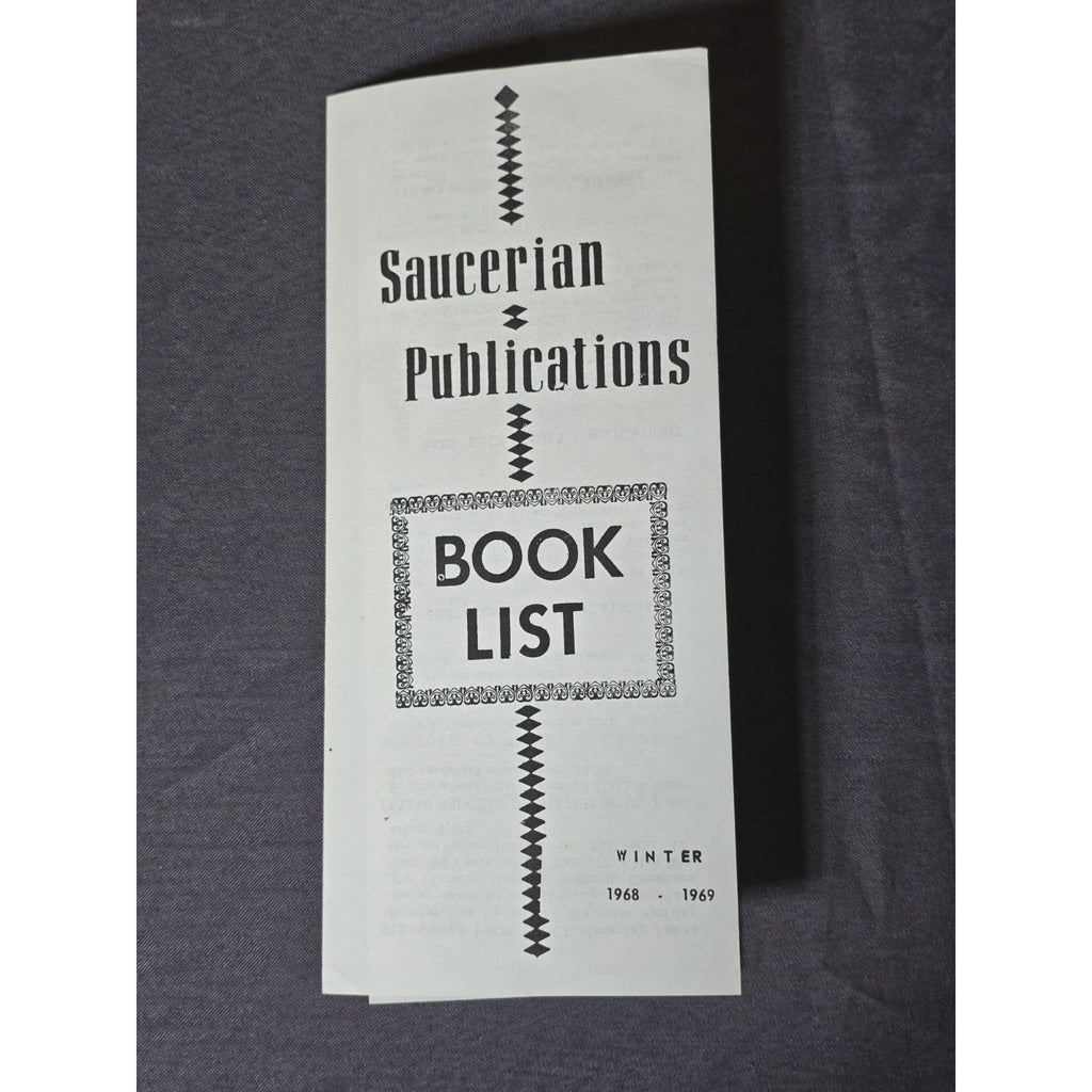 Original Saucerian Publications Book List for Winter 1968-1969 Gray Barker