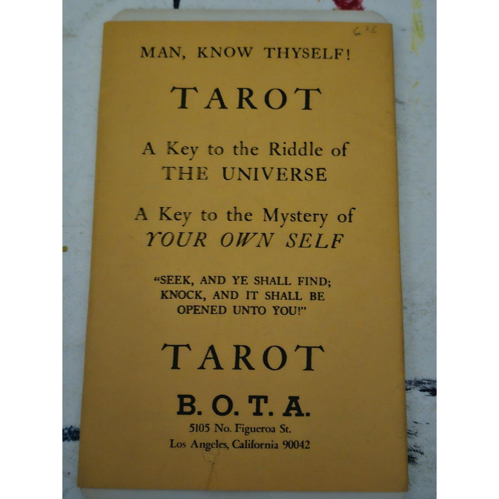 Original Lot of B.O.T.A Tarot Cards Paul Foster Case Builders of the Adytum Complete
