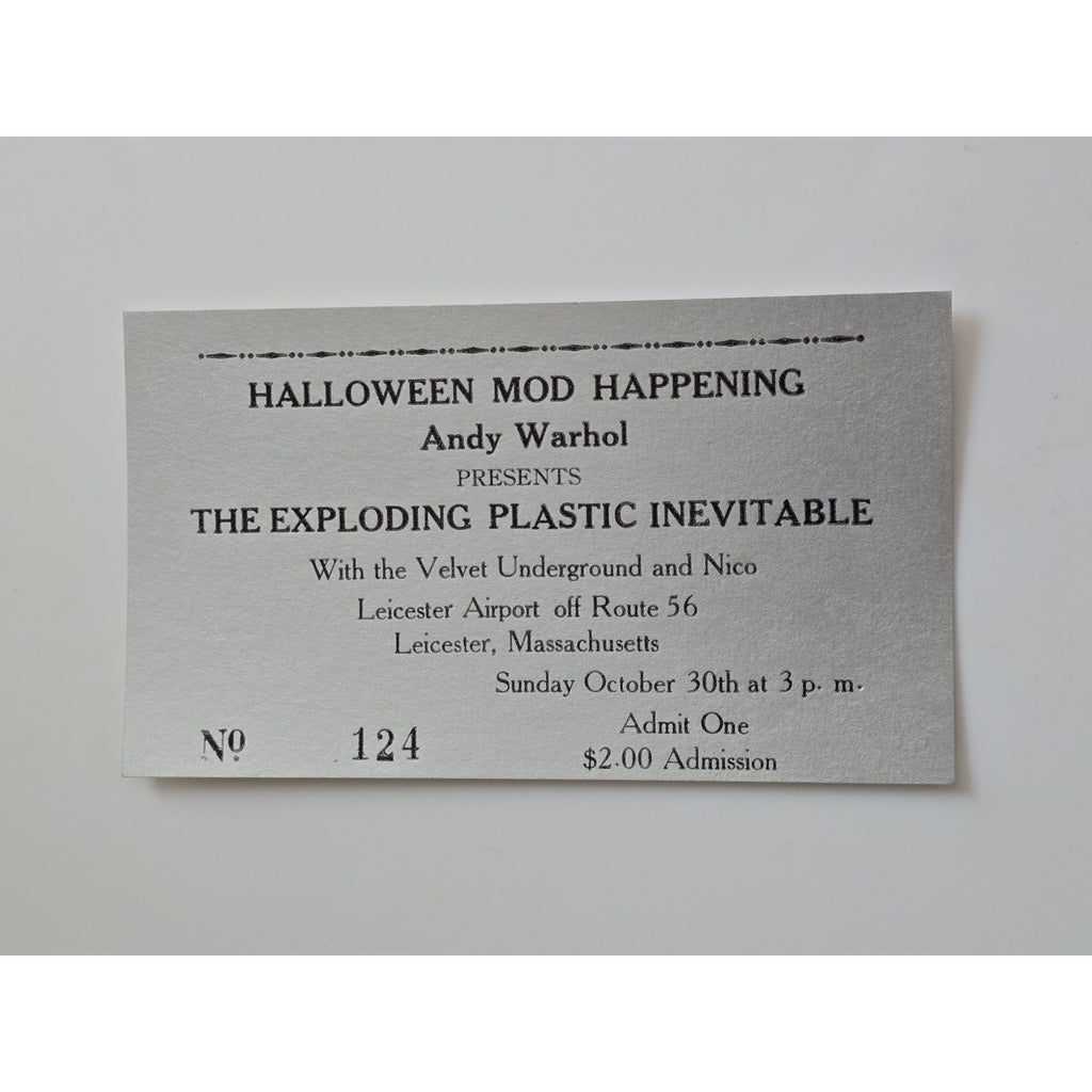 ORIGINAL Andy Warhol's Halloween Mod Happening with the Velvet Underground & Nico 1966 Concert Ticket