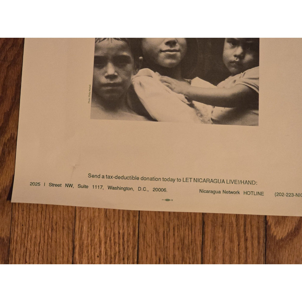 1980s Let Nicaragua Live! Aid Campaign Poster Flyer Ad Kris Kristofferson