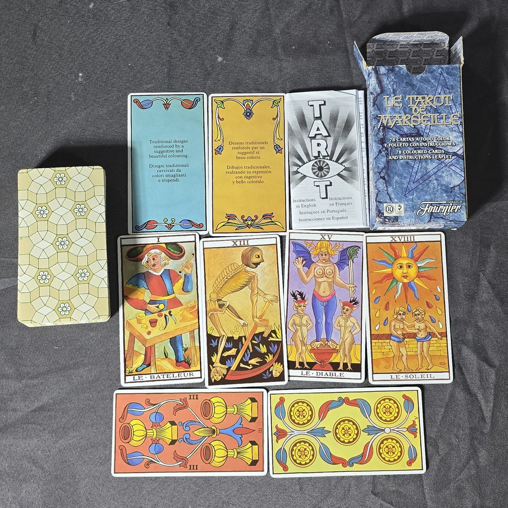 Vintage Le Tarot De Marseille Fournier of Spain Reprint Multilingual Rare