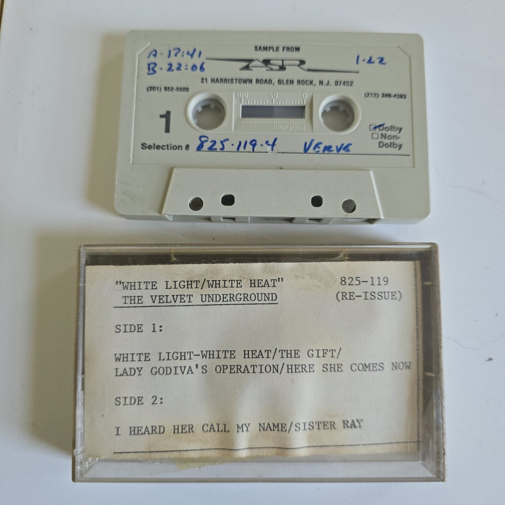 Velvet Underground White Light White Heat Sample Test Pressing Demo Cassette Tape Polygram ASR 1984