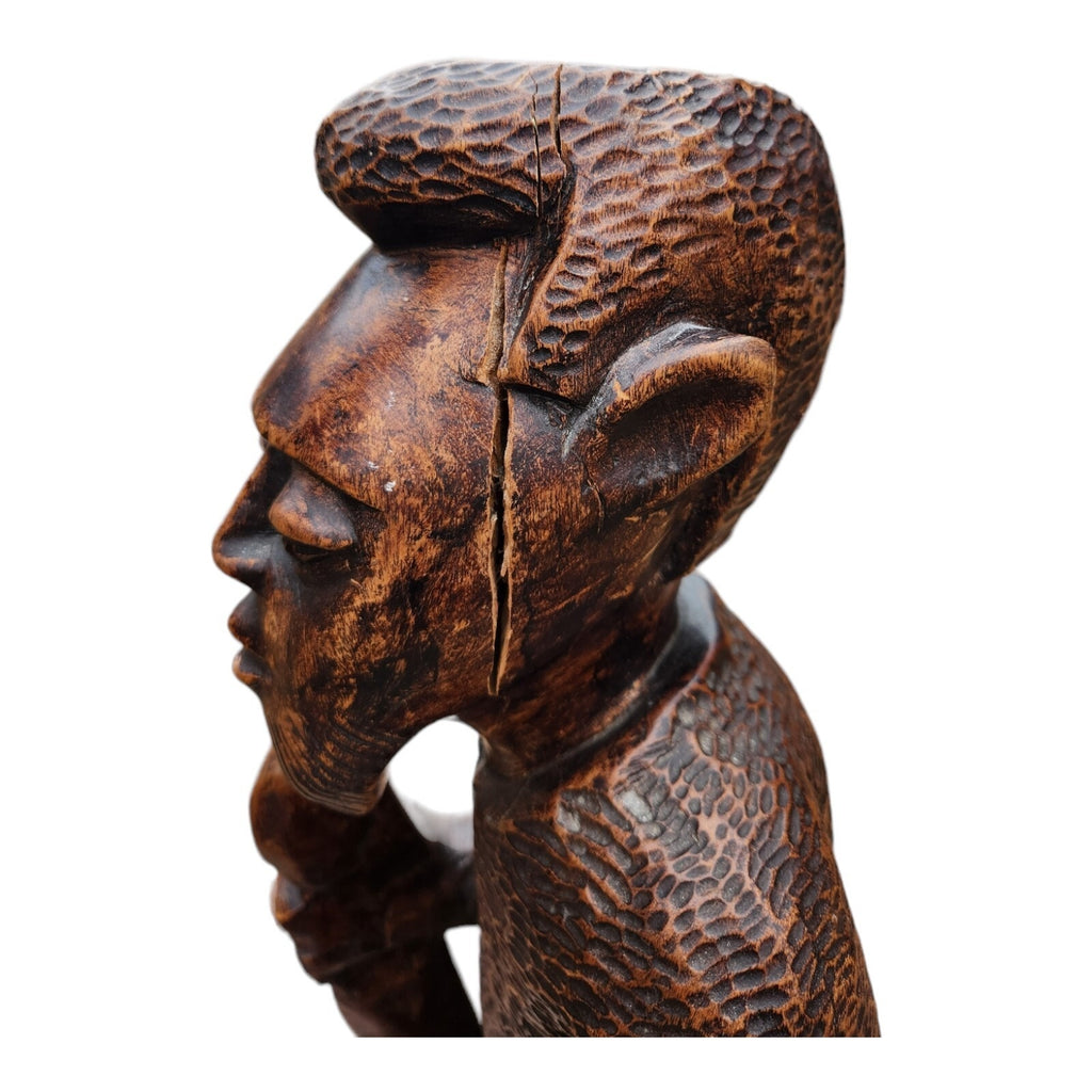 Vintage Wood Carved African Shaman Voodoo Man 26" Tall