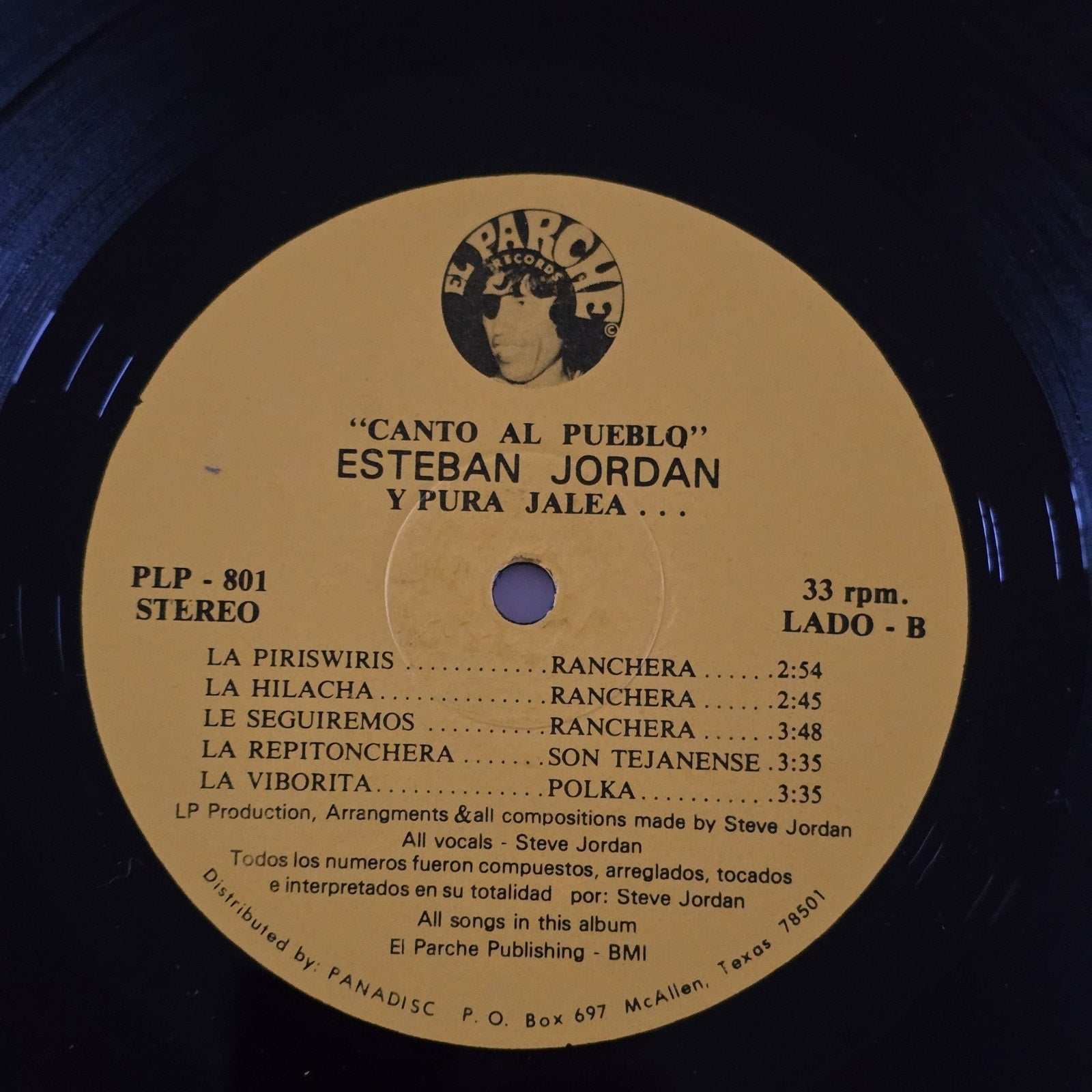 Original Esteban Steven Jordan & Pura Jalea - Canto Al Pueblo Vinyl LP 1st Edition