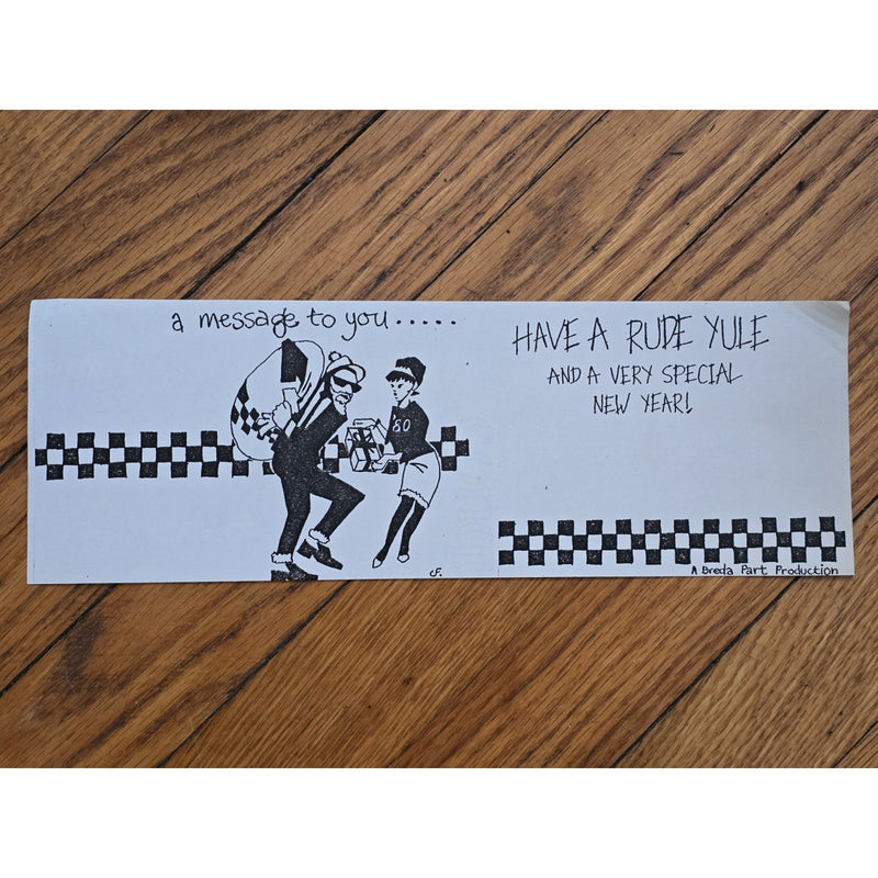 Original 2 Tone Records 1980 Rude Boy Girl Yule Paper Advertisement Promo Ska