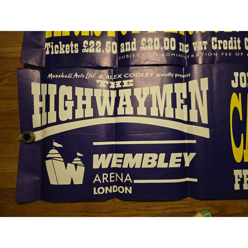 Original The Highwaymen Concert Poster Banners from Wembley Arena London, UK 4/10/1992