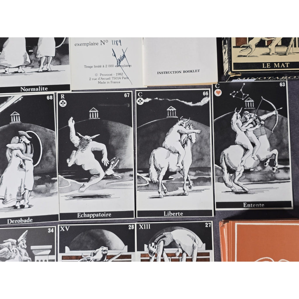 Original Minotarot Tarot Cards Deck from 1982. Made in France. 1st Signed Edition Numbered 1189/2000 RARE