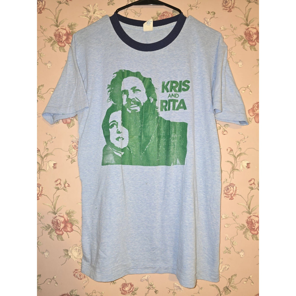 Vintage Kris Kristofferson & Rita Coolidge Concert T Shirt 1970s Country Folk Music RARE