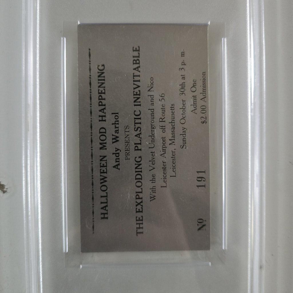 PSA 7 ORIGINAL Concert Ticket Andy Warhol Velvet Underground Halloween Mod Happening 1966