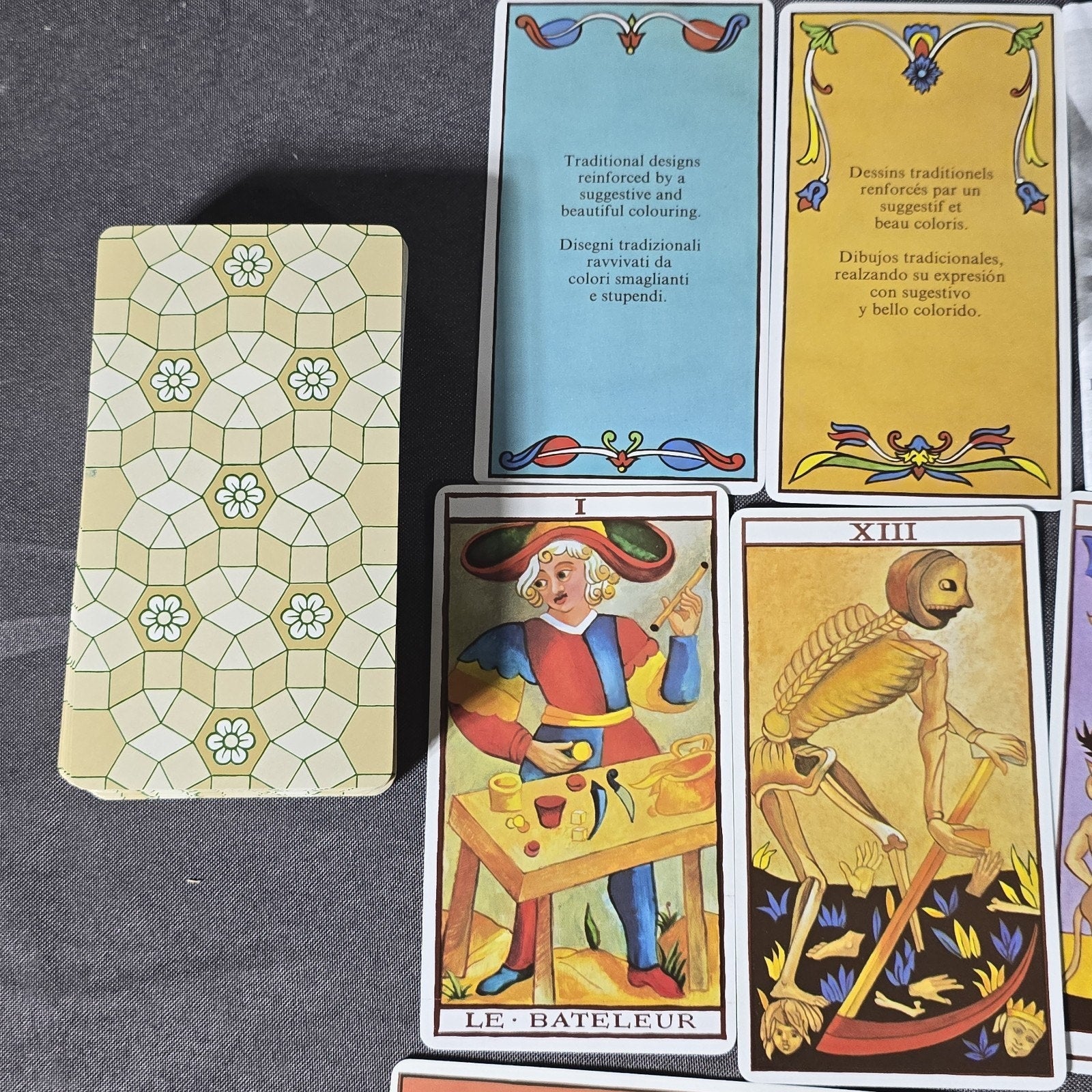 Vintage Le Tarot De Marseille Fournier of Spain Reprint Multilingual Rare