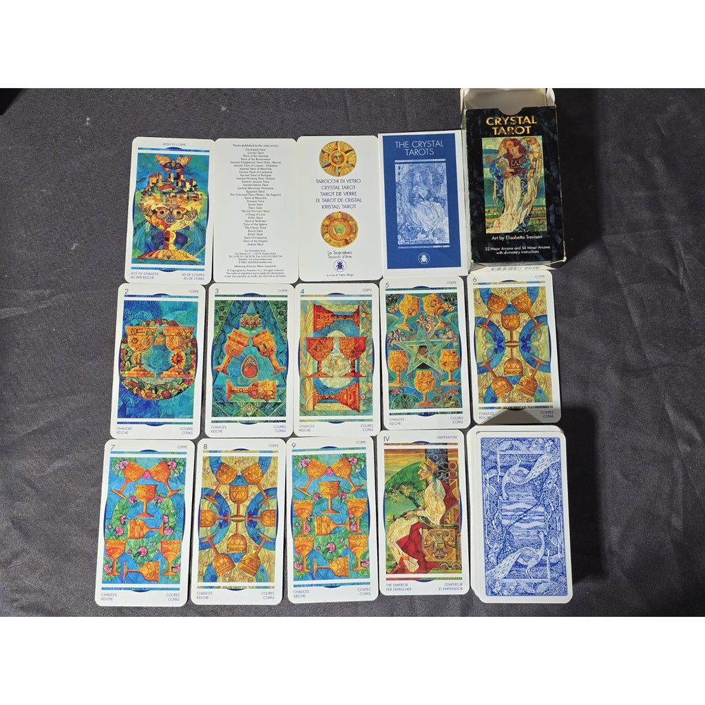 Crystal Tarot Card Deck by Elisabetta Trevisan.  Published by Lo Scarabeo. 1st Edition From Italy