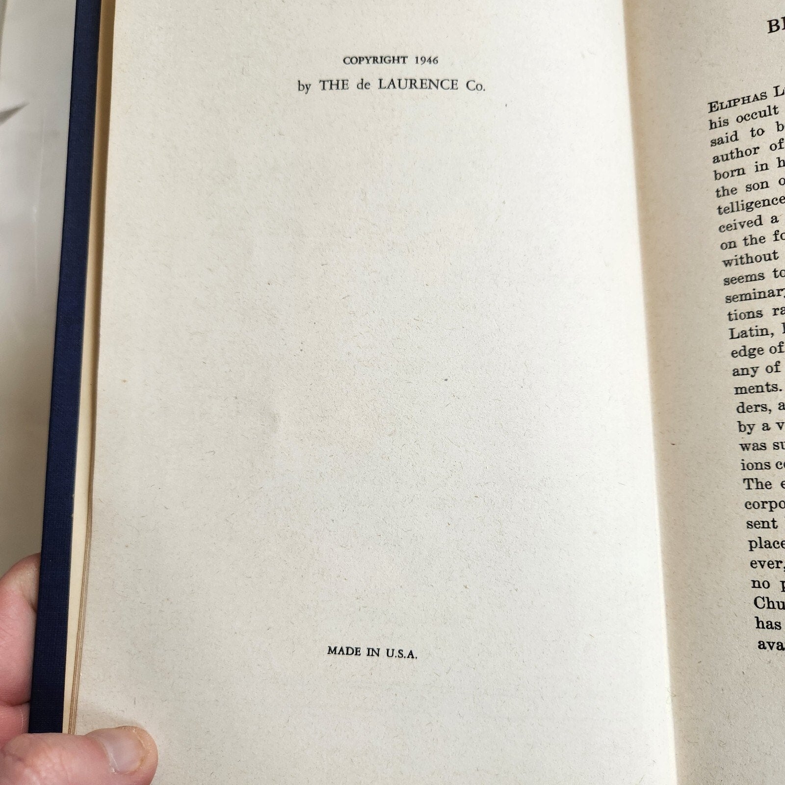 Eliphas Levi Transcendental Magic. Published by de Laurence in 1946. Hardcover Occult Book 2nd Ed