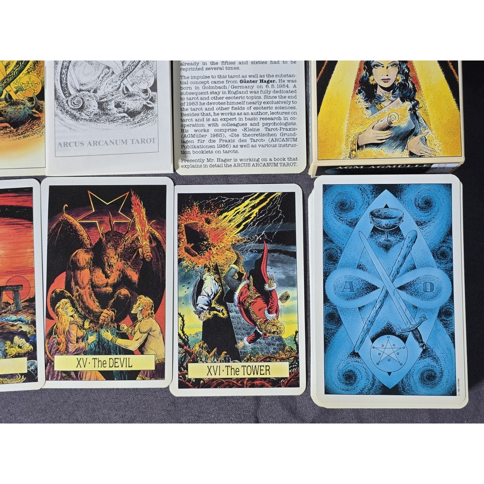 Lot x2 Arcus Arcanum Tarot Card Deck & 22 Major Arcana 1st Edition AGMuller 1986