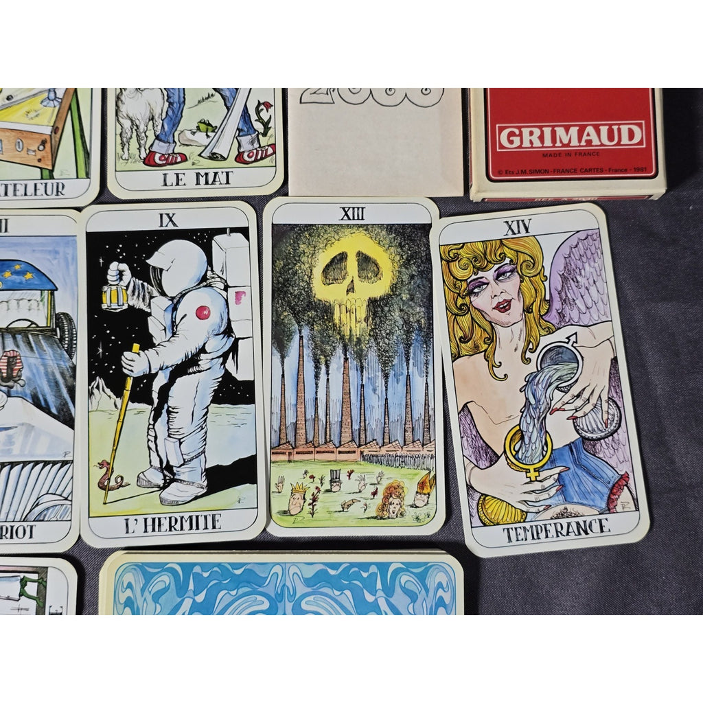 Vintage 1981 Pino Zac Cartomancie de l’an 2000 Tarot Card Deck Major Arcana