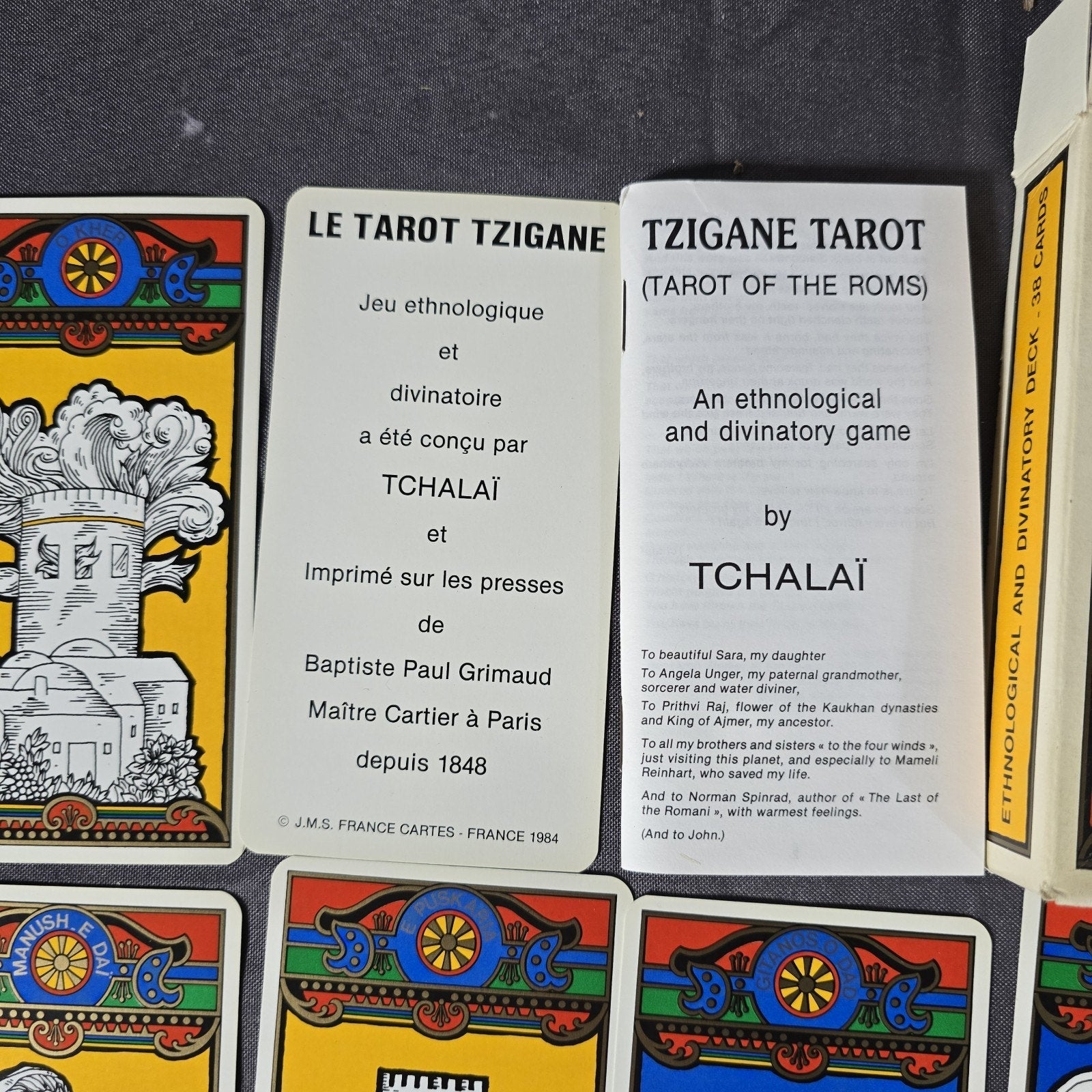 Tzigane Tarot TCHALAÏ Grimaud 1984 Ethnological & Divinatory 38 Card Deck RARE