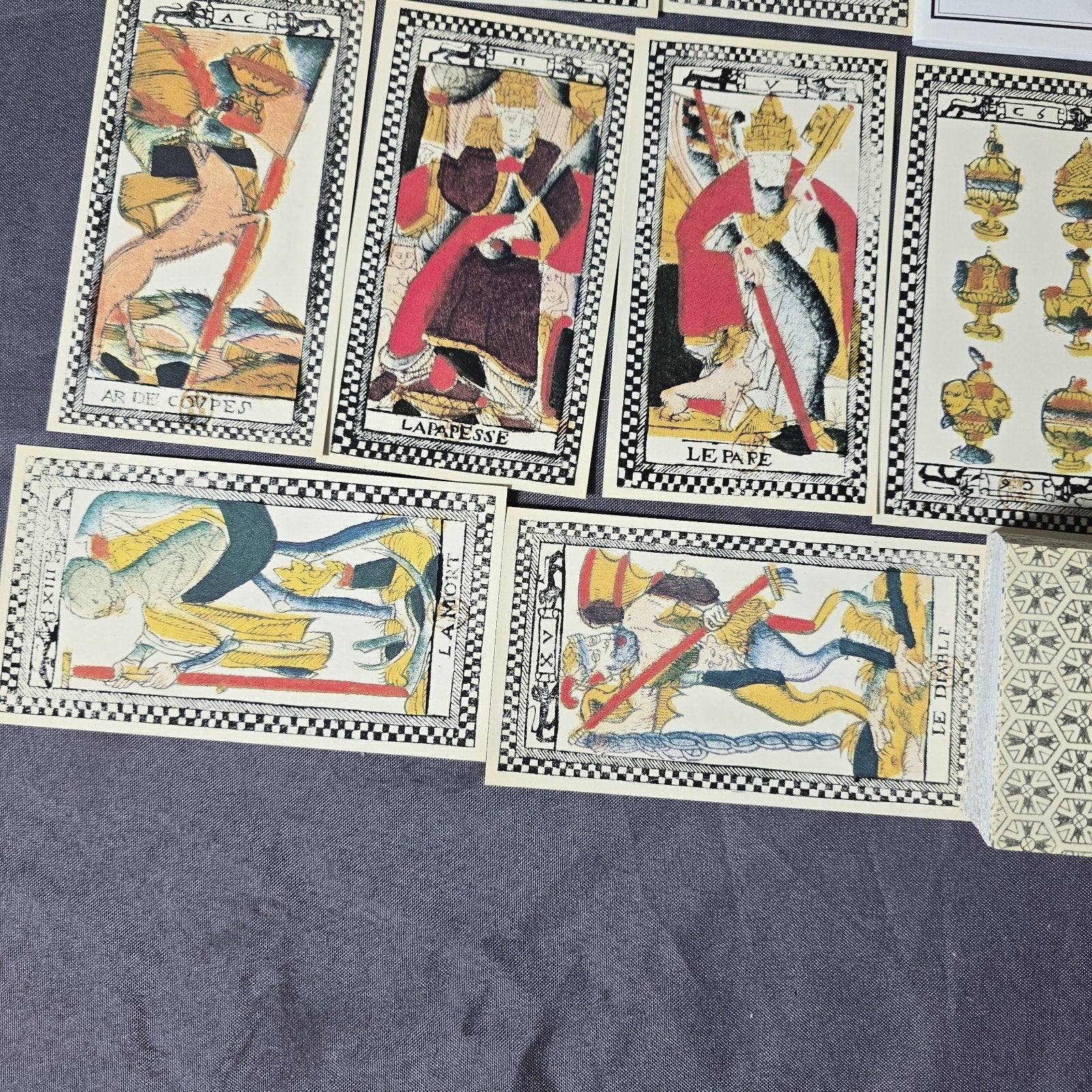 Vintage Tarot de Paris Card Deck 17th Century Reproduction by Andre Dimanche. Printed by Grimaud OOP