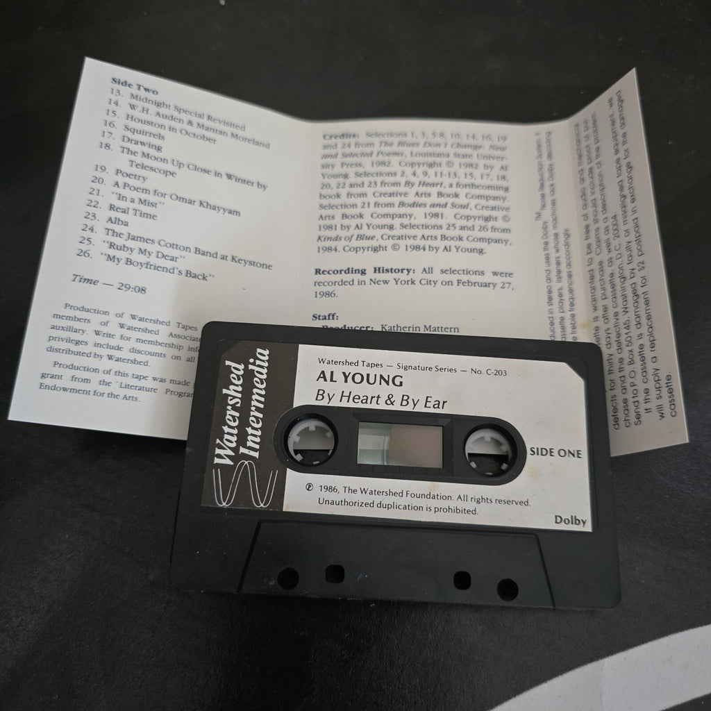 Vintage album by Al Young titled By Heart & By Ear Cassette Watershed Tapes 80s Spoken Poetry
