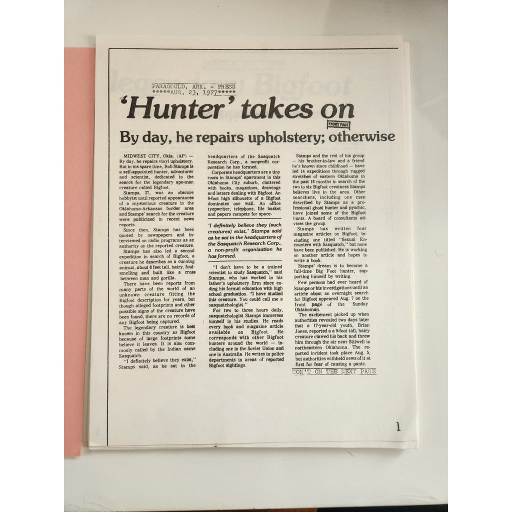 Aerial Phenomenon Mysteries Of The World Supplement 1977 Newspaper Clippings UFO Magazine