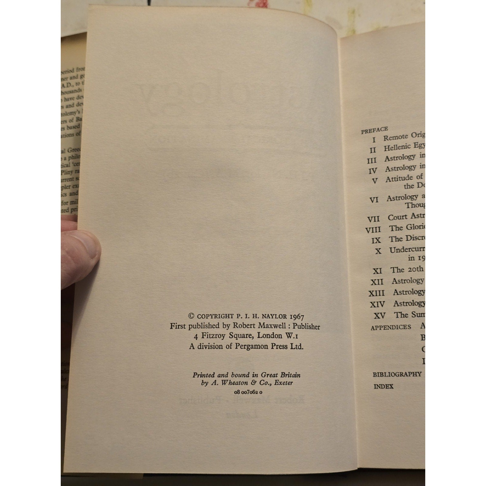 Astrology: A Historical Examination by P.I.H. Naylor UK 1st Edition Hardcover Dust Jacket Book