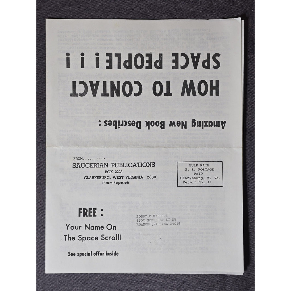 Original Saucerian Publications New Book Preview. How To Contact Space People + Name On Space Scroll
