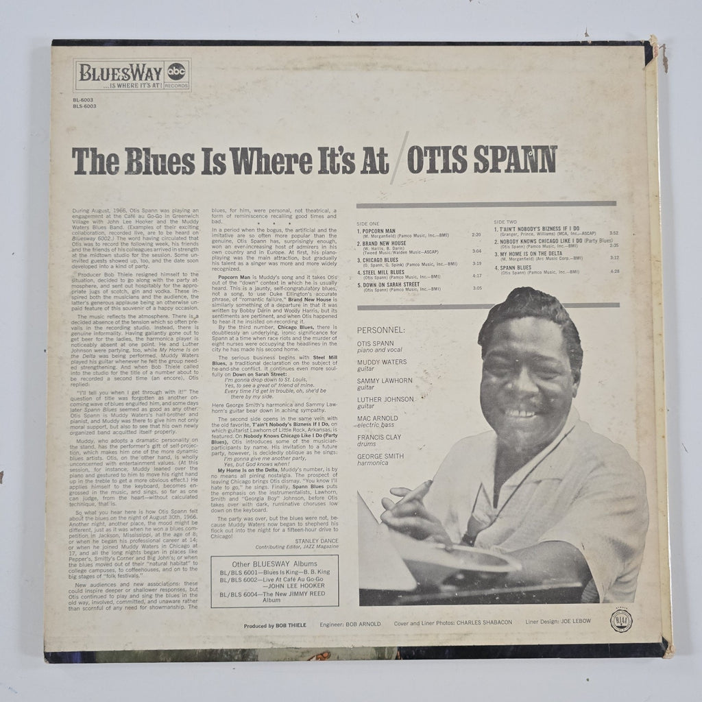 Original Otis Spann The Blues Is Where Its At MONO WLP Vinyl LP Chicago 1967