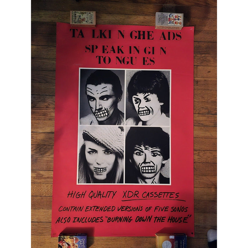 Original Talking Heads Speaking In Tongues "On Cassette" 1983 Promotional Poster Vintage