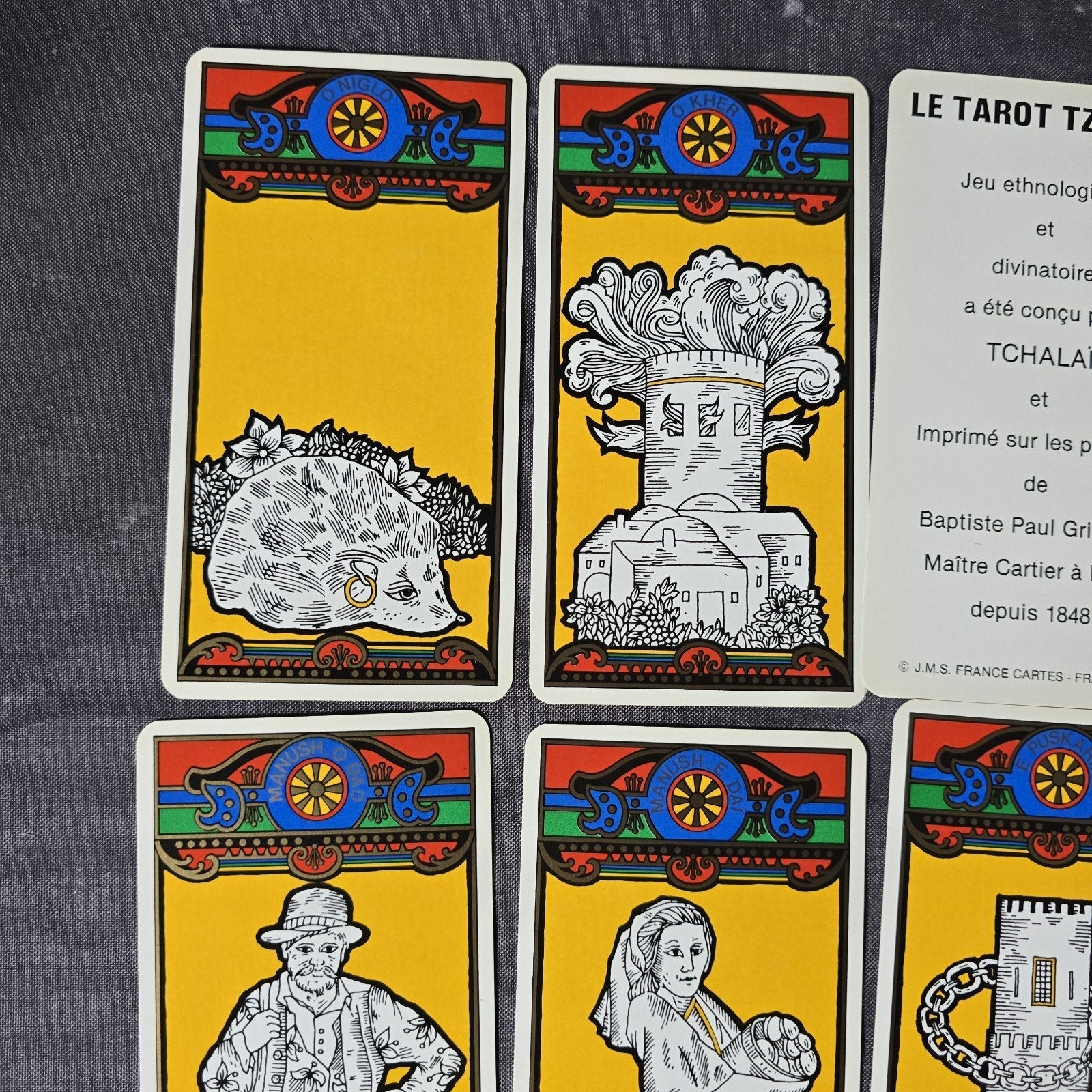 Tzigane Tarot TCHALAÏ Grimaud 1984 Ethnological & Divinatory 38 Card Deck RARE