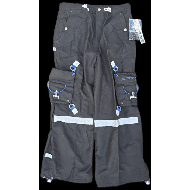 Vintage New With Tags Caffeine Baggy Wide Leg Cargo Rave Pants LARGE Nylon Pockets 1990s