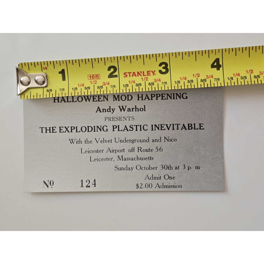 ORIGINAL Andy Warhol's Halloween Mod Happening with the Velvet Underground & Nico 1966 Concert Ticket