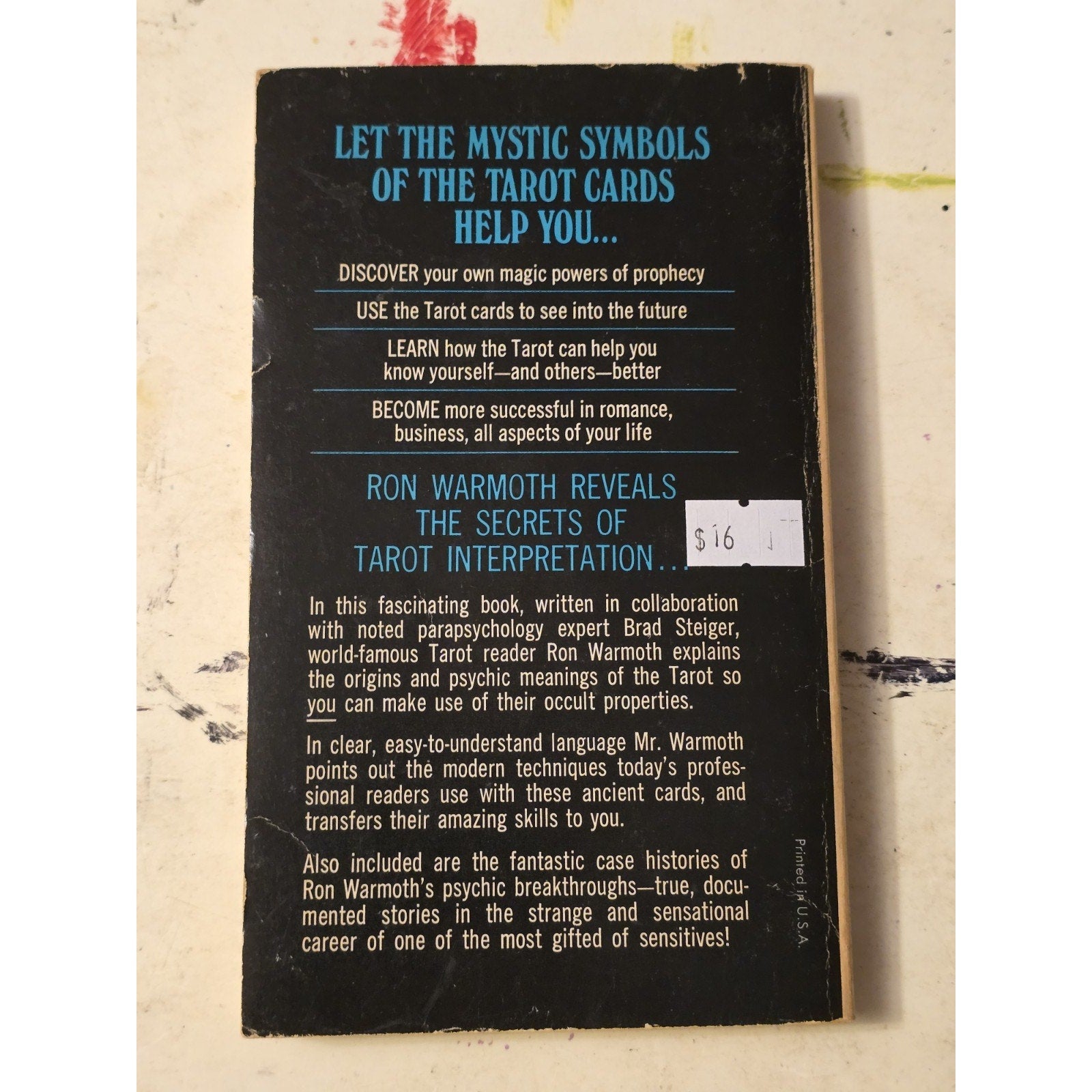 Original The Tarot by Brad Steiger & Ron Warmoth Paperback 1st Edition Award Books