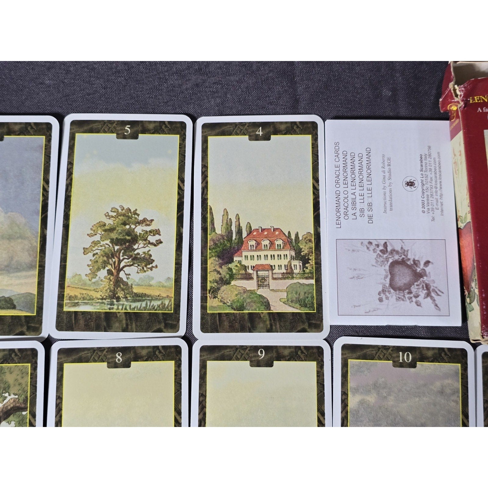 Original Lenormand Oracle Cards 1890 Reproduction from 2003 Lo Scarabeo Italy