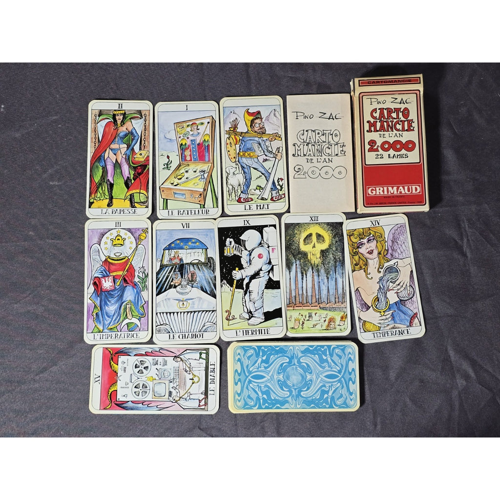 Vintage 1981 Pino Zac Cartomancie de l’an 2000 Tarot Card Deck Major Arcana