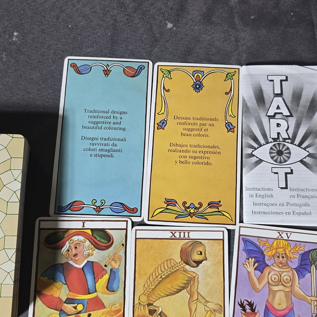 Vintage Le Tarot De Marseille Fournier of Spain Reprint Multilingual Rare