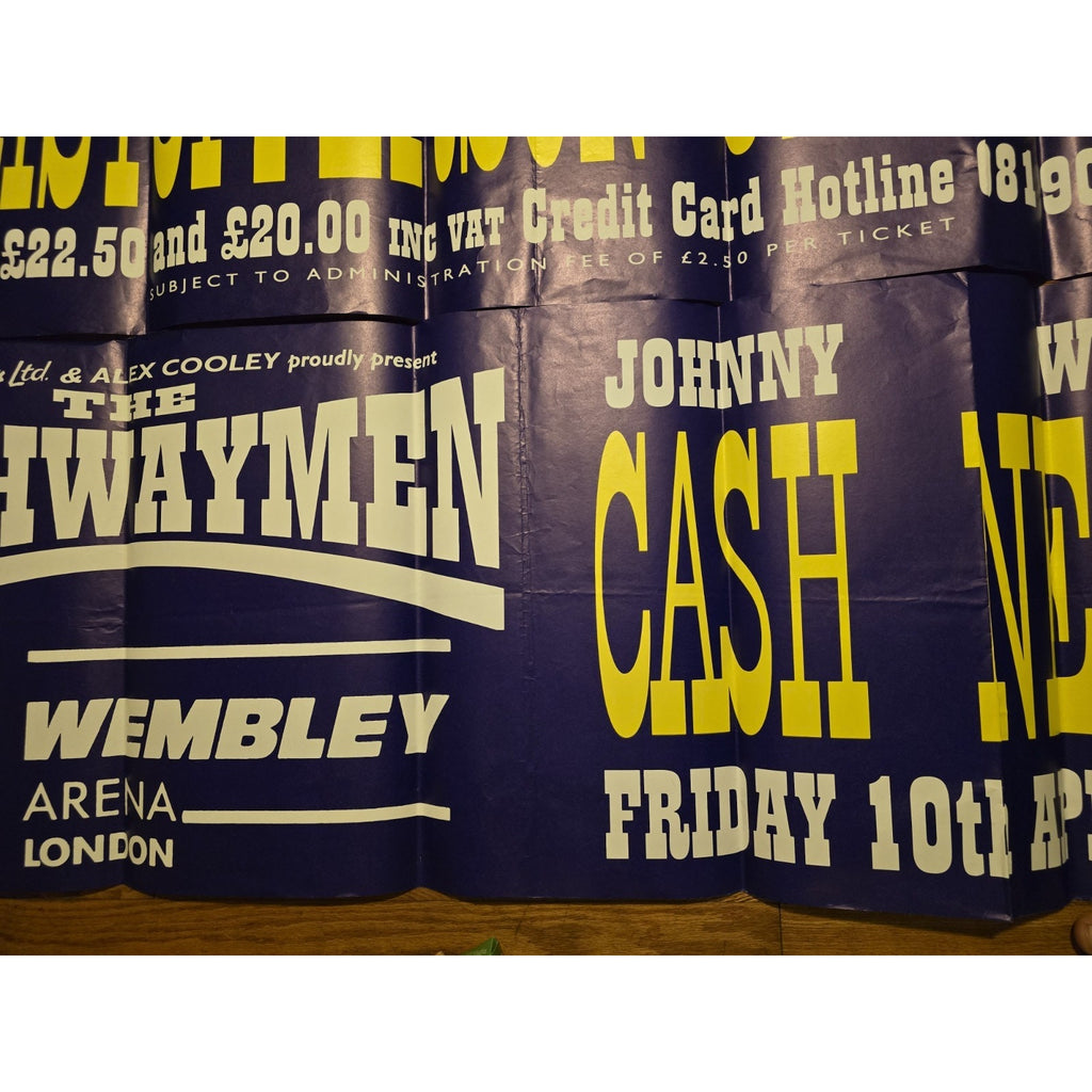 Original The Highwaymen Concert Poster Banners from Wembley Arena London, UK 4/10/1992
