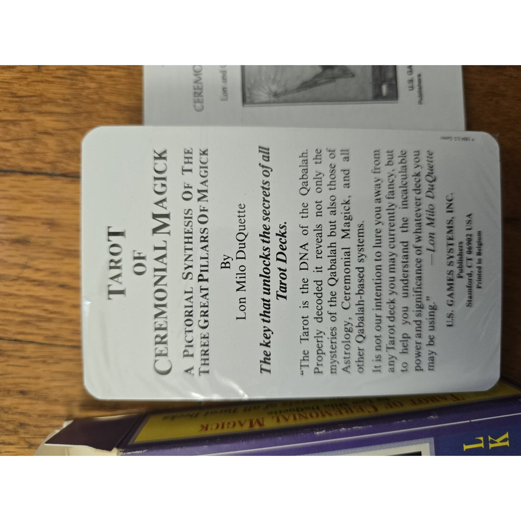 Tarot of Ceremonial Magick By Lon Milo Duquette Sealed But Torn Shrink US Games Systems 1994