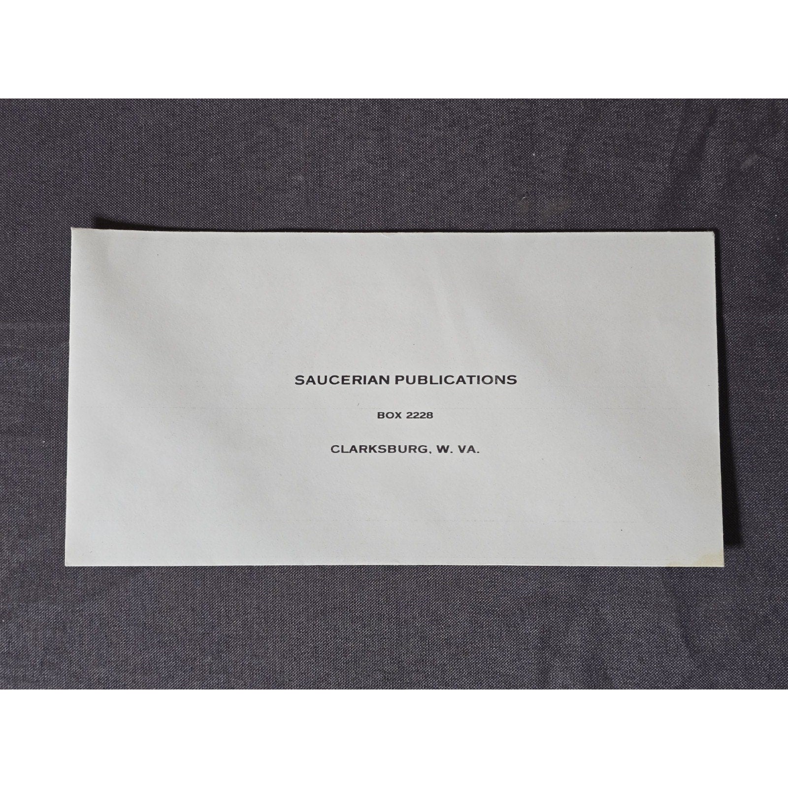 Original Saucerian Publications Unused Envelope Gray Barker West Virginia