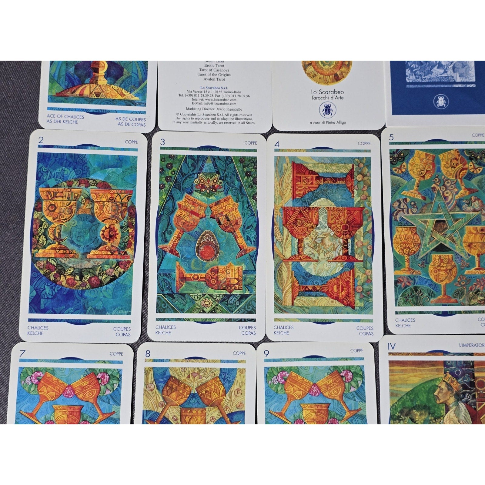 Crystal Tarot Card Deck by Elisabetta Trevisan.  Published by Lo Scarabeo. 1st Edition From Italy