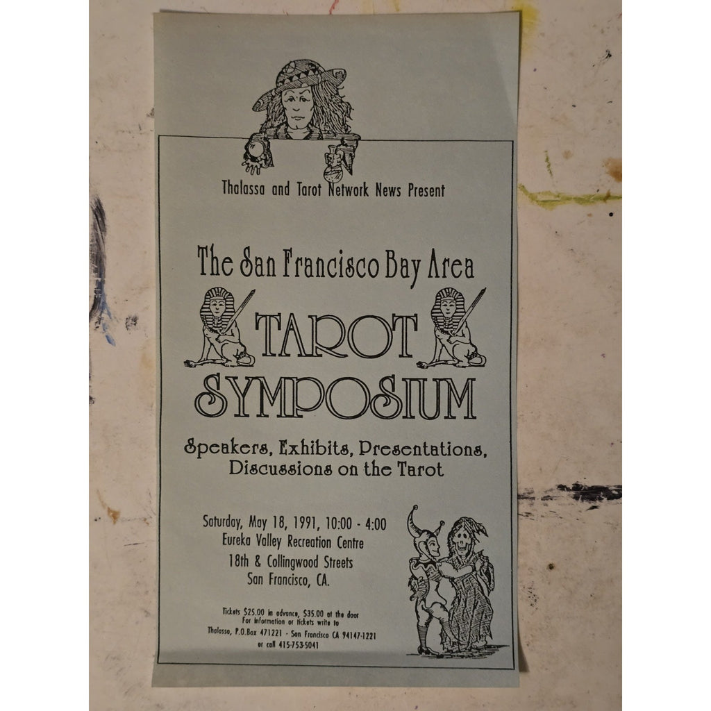 Original Tarot Symposium Flyer/Advertisement From 1991 San Francisco Bay Area Occult Esoteric