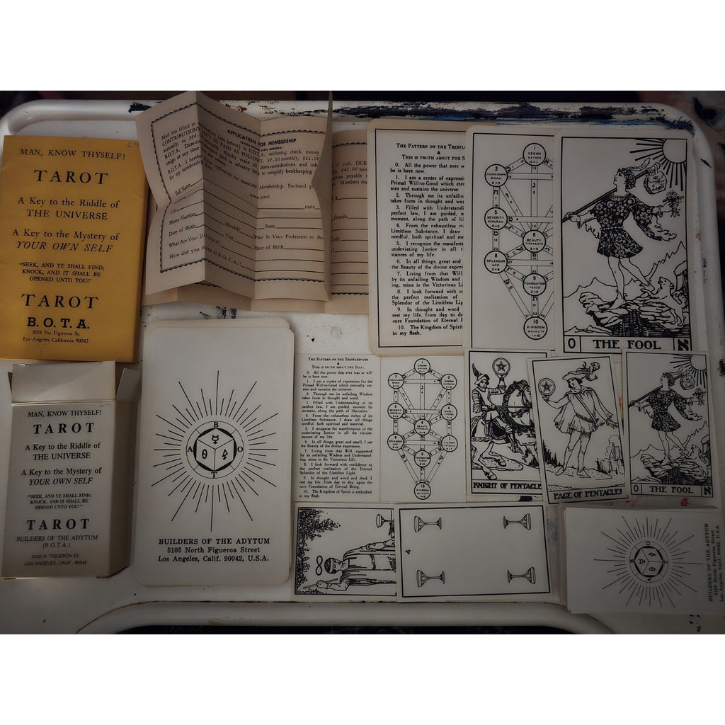 Original Lot of B.O.T.A Tarot Cards Paul Foster Case Builders of the Adytum Complete
