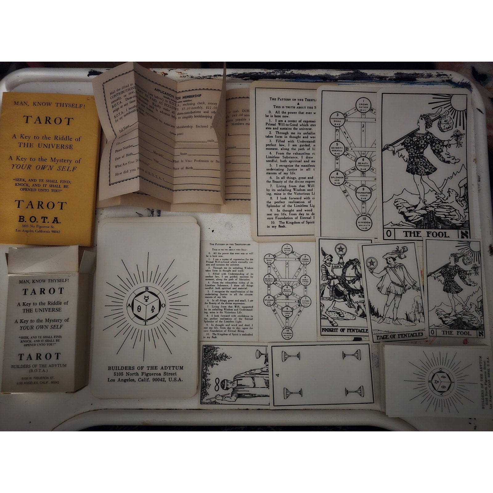 Original Lot of B.O.T.A Tarot Cards Paul Foster Case Builders of the Adytum Complete