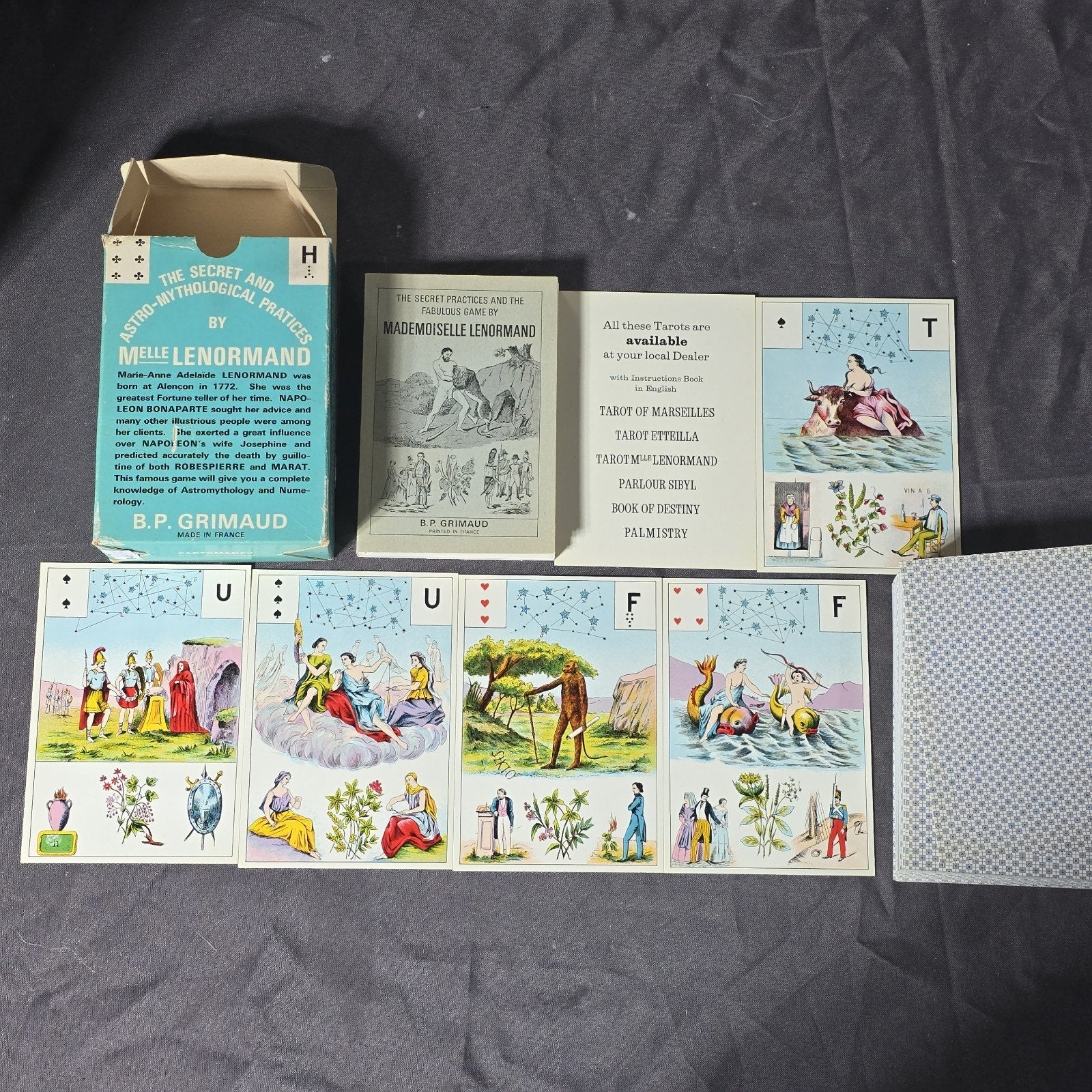 Original Astro Mythological Tarot Card Deck Mlle Lenormand Big Size 1st Edition