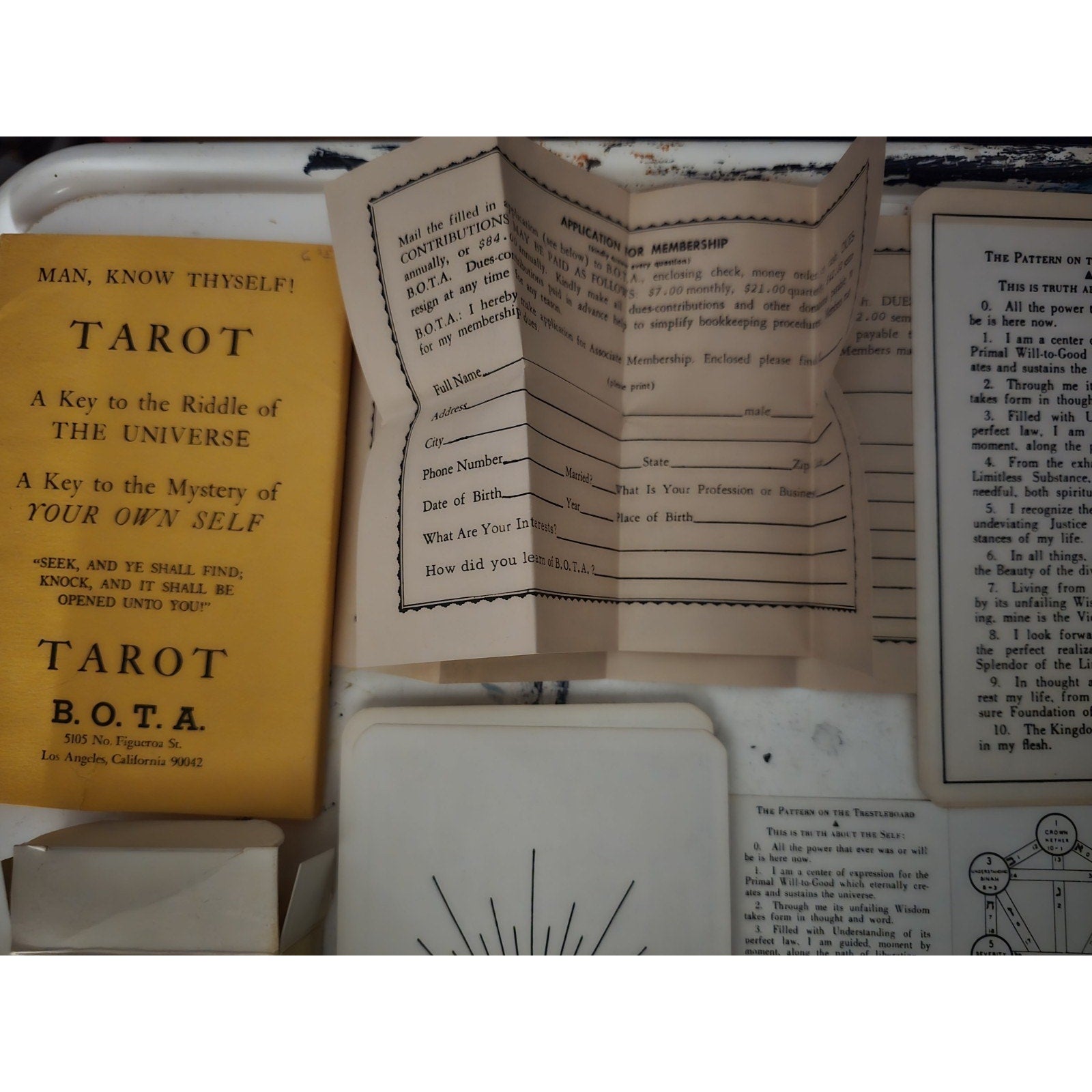 Original Lot of B.O.T.A Tarot Cards Paul Foster Case Builders of the Adytum Complete